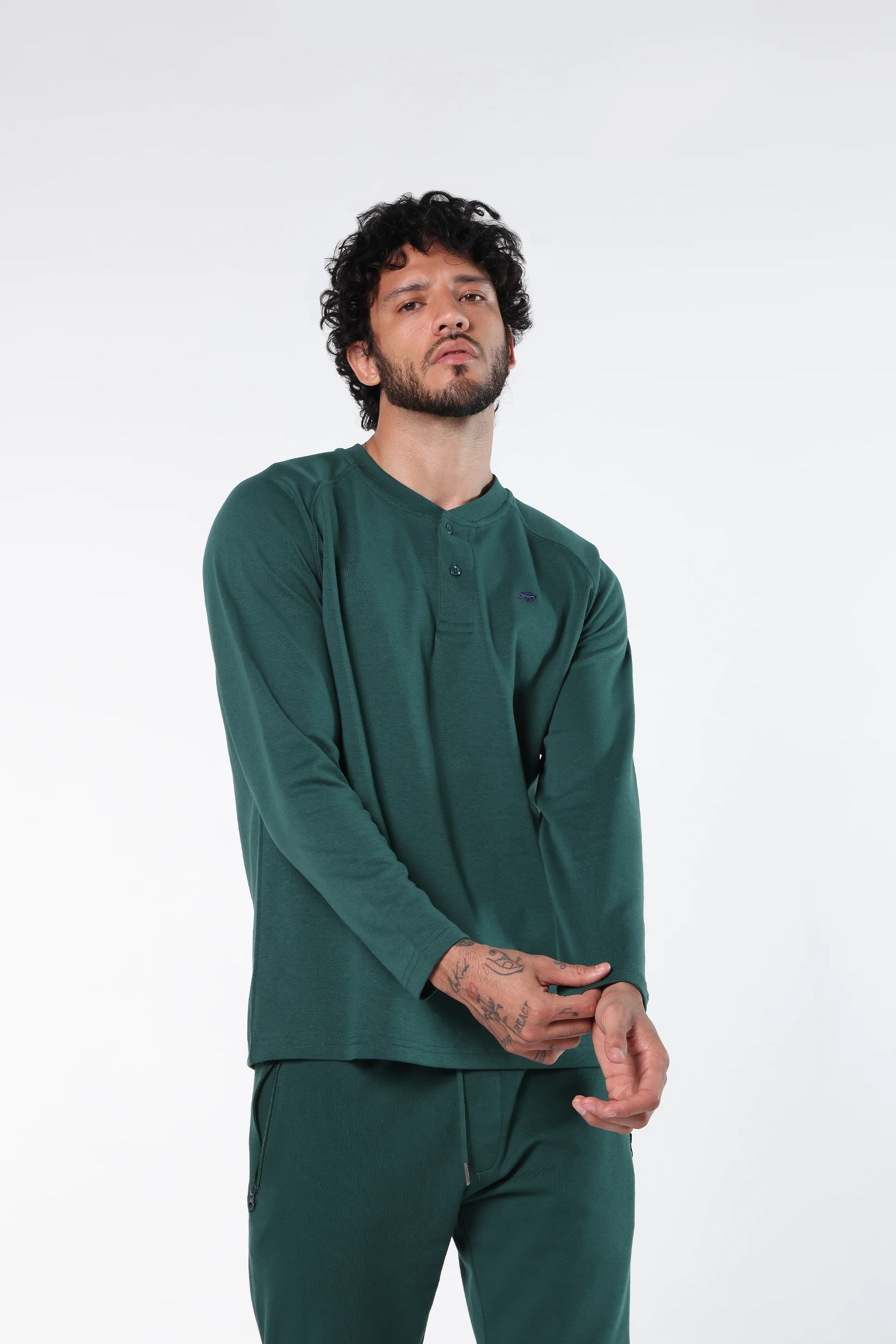 Athleisure Long Sleeve Henley - Image 2